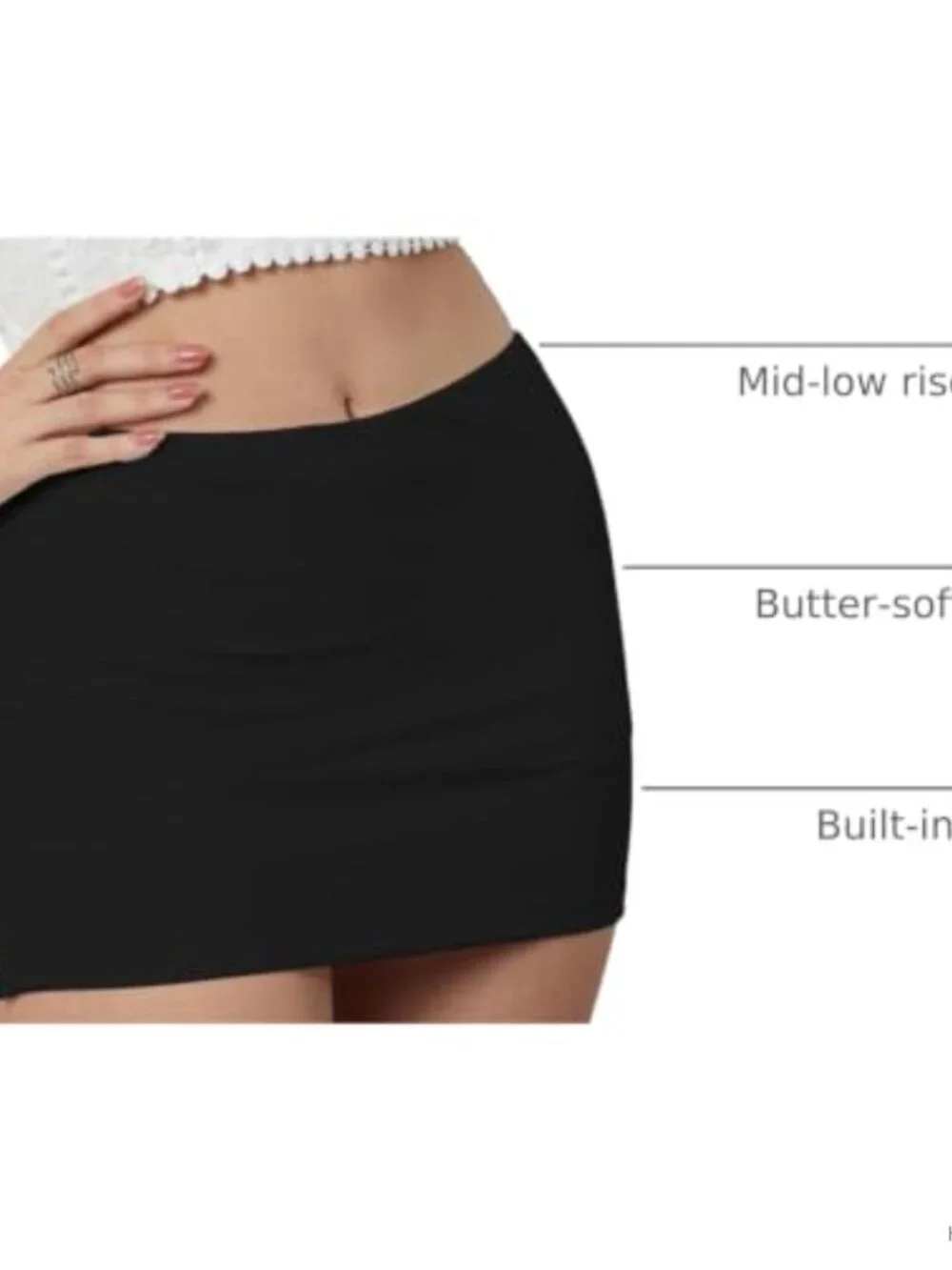 Women's Skort with Built-In Shorts 4-Way Stretch Y2K Mini Skirt